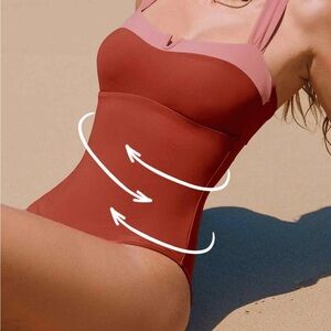 CUPSHE Rust Slim & Sculpt Crossback One-Piece